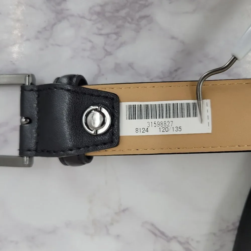Louis Feraud Paris Classic Black Leather Belt